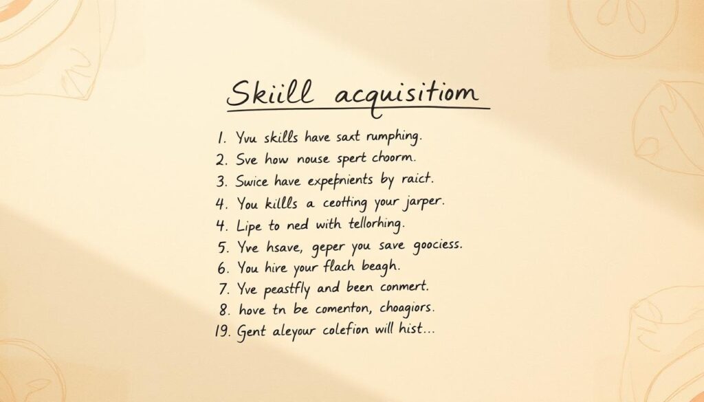 Skills Acquisition List